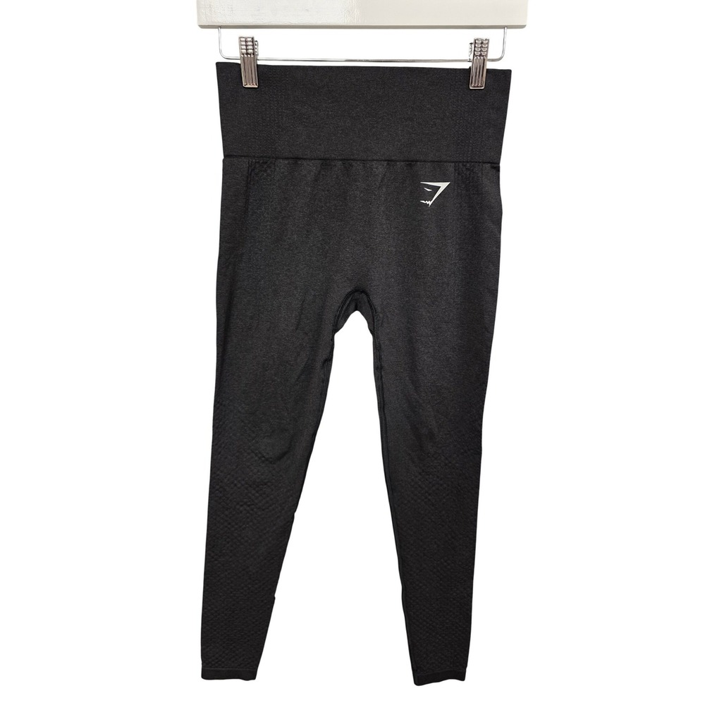 Gymshark Leggings Women Small Black High Waisted Seamless Marl Activewear Yoga